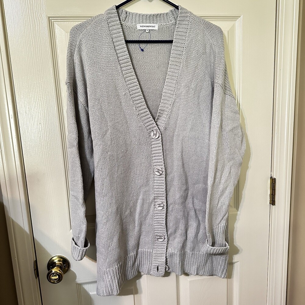Women's V-Neck Cardigan Sweater Button Crème XS
